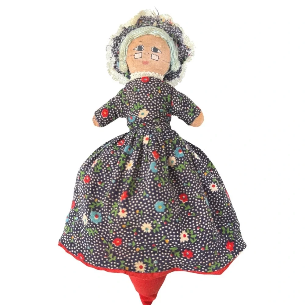 Vintage Little Red Riding Hood Topsy Turvy Doll Cloth Grandma And Wolf 9